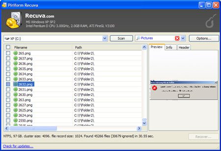 recuva restore deleted files piriform