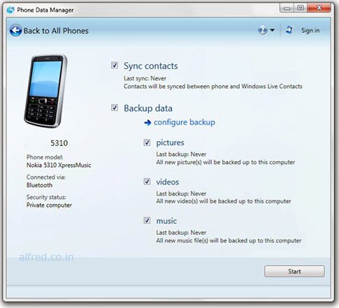 windows phone sync hotmail backup assistant